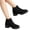 Black, variant on Chelsea Ankle Boots for Women Platform Lug Sole Chunky Heel Round Toe Slip on Stretch Fall Short Booties
