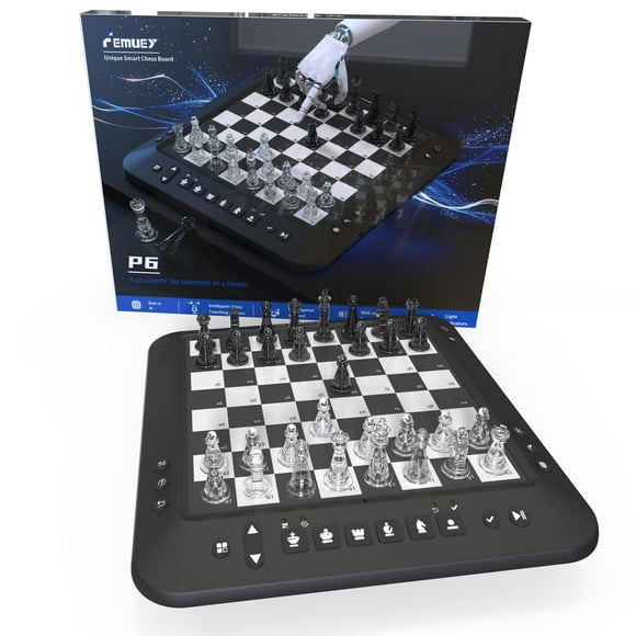 Electronic Chess Set, Chess Set Board Game, Computer Chess Game, Electronic Chess Game, LEDs,Built-in Battery, Great Partner for Play and Practice
