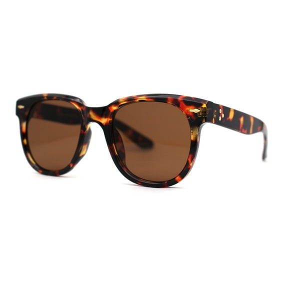 Mens Hipster Retro Vintage Style Round Horn Rim Sunglasses Tortoise Brown