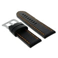 thumbnail image 2 of 22MM COW LEATHER WATCH BAND STRAP FOR ANONIMO WATCH BLACK ORANGE STITCHING, 2 of 2