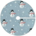 thumbnail image 1 of FMSHPON Christmas Happy Snowman Xmas Christmas Tree Skirt Stand Mat for Holiday Party Decoration Indoor Outdoor 48 inches, 1 of 6
