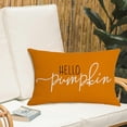 thumbnail image 5 of Hello Pumpkin Pillow Cover 12x20 Orange Bolster Outdoor Decorative Pillow Cover Fall Lumbar Pillow Covers for Fall Autumn Decor, 5 of 6
