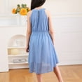 thumbnail image 5 of V.&GRIN Girls Dress 15-16 Blue Halter Sleeveless Summer Sundress Smocked Waist Off-Shoulder Big Girls Clothes, 5 of 5