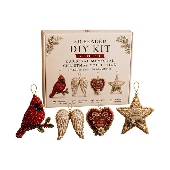 2026 New DIY 3D Bead Embroidery Kit, 3D Beaded DIY Kit, Easy DIY Beading Embroidery Kit with 4 Cute Designs for Beginners & Craft Enthusiasts,H
