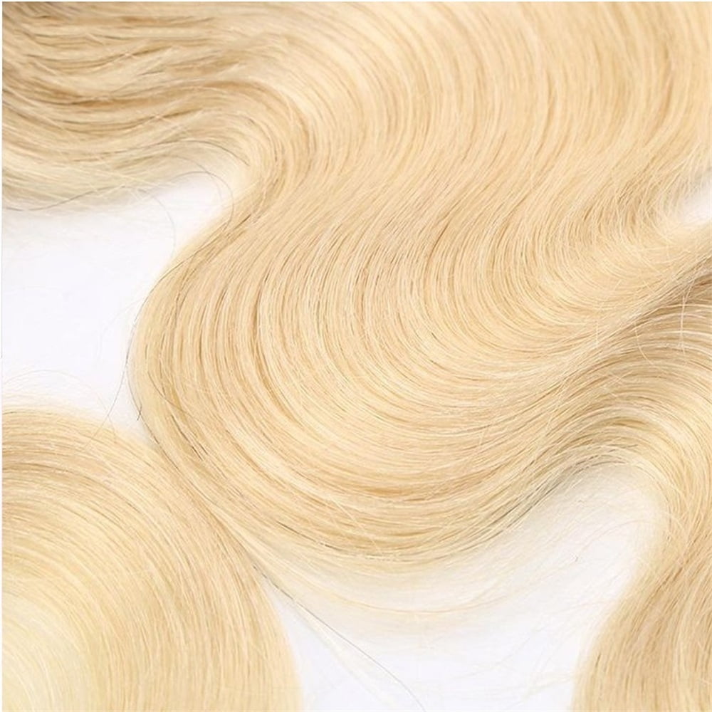 Body Wave Bundles #1B/613 Ombre Blonde Human Hair Bundles 10-30 Inch Two Tone Double Weft Brazilian Remy Hair Weave Bundles