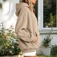 thumbnail image 4 of Timegard Hoodies for Women Corduroy Drop Shoulder Long Sleeve Sweatshirts Vintage Fashion Solid Color Pullover Pocket, 4 of 6
