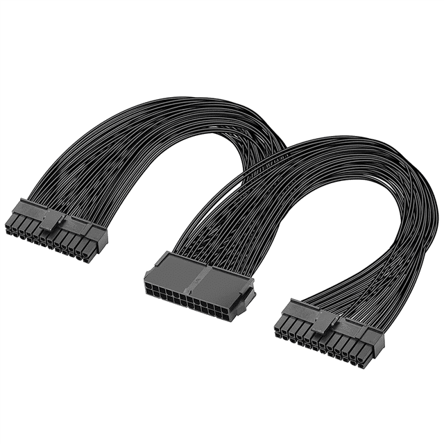 8X Dual PSU Power Supply 24-Pin ATX Motherboard Splitter Cable,24Pin(20+4) for ATX Motherboard Extension Cable
