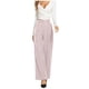 thumbnail image 1 of Pantalones anchos de color liso, cintura alta y corte drapeado, pantalones de traje informal, 1 of 4