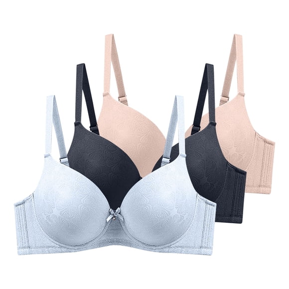 Bras for Women, Women's Solid Color Maternity Sleeping Underwear WIth Underwear Women Daily Bra, 3PC, Everyday Bra, 90