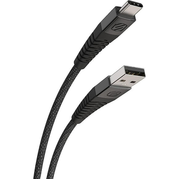 Scosche HDCAB10-SP Strikeline 10-ft. Heavy-Duty USB to USB-C Charge & Sync Braided Cable Black