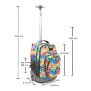Tilami Colorful Geometric Print Rolling Backpack 18 Inch Wheeled Backpack