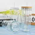 thumbnail image 5 of 4pcs 24oz Glass Cups with Bamboo Lids and Straws,Wide Mouth Reusable Drinking Glasses,Mason Jar Cups,Glass Tumbler Coffee Beer Can Cups Boba Cup for Bubble Tea, Juice, 5 of 14