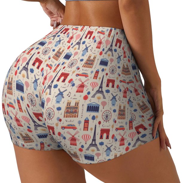 Fotbe Paris Shorts Sin Costuras – Shorts Deportivos de Cintura Alta para Mujer, Elásticos para Gimnasio, Yoga, Running o Ciclismo-Small