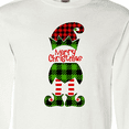 thumbnail image 4 of Inktastic Merry Christmas Elf in Red and Green Plaid Long Sleeve T-Shirt, 4 of 5