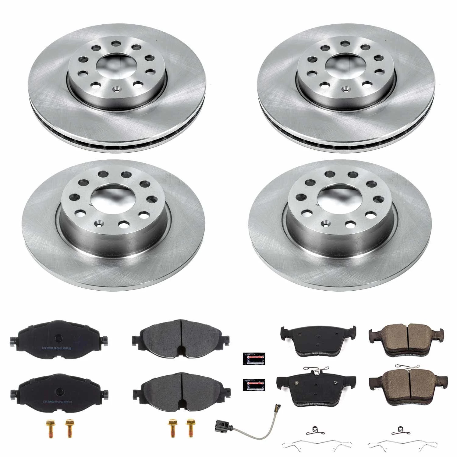 PowerStop Front and Rear Stock Replacement Brake Pad and Rotor Kit Fits: AUDI VOLKSWAGEN Select Models KOE7111