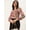 Lavender, variant on Women's Printed Rayon Slub Crop Top Casual Summer Smocked Pattern Square Neck Long Puffed Sleeves Western Style Slip-On Light Weighted High Waist Blouse Top