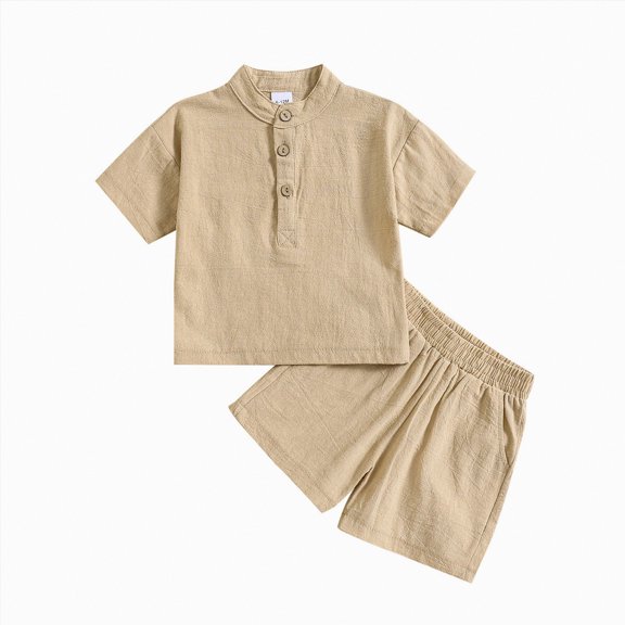 Toddler Boys Clothes Baby Boy Outfit Sets Kids Spring Summer Cotton Button Printed Sleeveless Beach 1t 2t 3t 4t 5t 6t T-Shirt Tops Long Pants Pajamas & Dailywear Set 2PCS