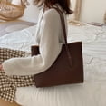 thumbnail image 4 of Sywqhk 2 Unids/Set Bolso De Mano De Pu Para Mujer, Bolso De Mano De Hombro De Gran Capacidad (Marrón Oscuro) Sywqhk Para estrenar, 4 of 8