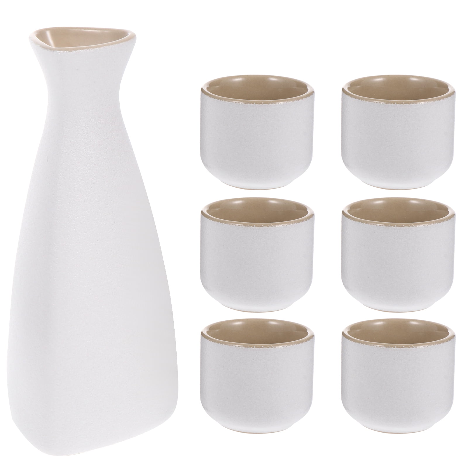 NUOLUX Sake Set Japanese Cup Saki Ceramic Bottle Cups Pot Carafe Tea Porcelain Kit Serving Warm