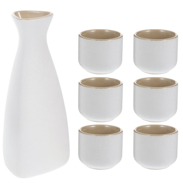 NUOLUX Sake Set Japanese Cup Saki Ceramic Bottle Cups Pot Carafe Tea
