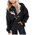 thumbnail image 2 of Tanghaowl Boys Sweatshirts Boys Long Sleeve Crewneck Print Sweatshirt Soft Lined Thermal Pullover Top for Kids Winter Holiday Casual Wear Black 5-6 Years, 2 of 3