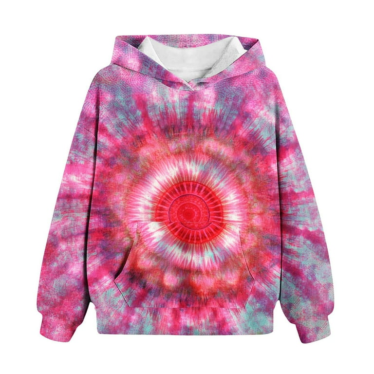 Trupants Little Girls 5T Hot Pink Tie-Dye Hoodie Mandala Design
