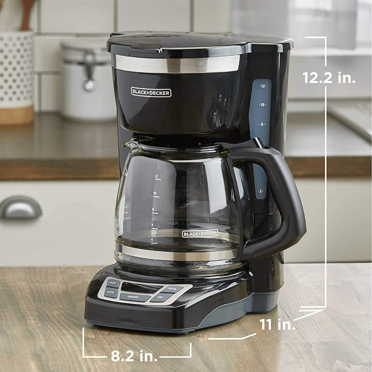 Black+Decker CM1160B 12-Cup Programmable Coffee Maker, Black/Stainless –