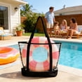 thumbnail image 4 of Orangide Clear PVC Beach Bag Tote, Summer Travel Handbag with Zip Top, Large Capacity Shoulder Purse for Poolside, Vacation Essentials 17x13 in, 4 of 6