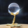 thumbnail image 2 of Bola de cristal con soporte de rosa dorado, adornos de bolas de cristal para el hogar Fengshui, decoración de mesa de boda, pisapapeles con caja de regalo para el día de la mujer, 2 of 5
