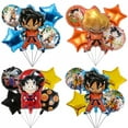 thumbnail image 2 of 5pcs Dragon Ball Z Ballons Set Anime Figures Goku Models Foil Ballons Cartoon Boy Toys Birthday Party Decoration Supplie Gifts, 2 of 8