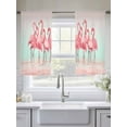 thumbnail image 5 of Animal Pink Flamingo Sheer Curtains 45 Inches Long 2 Panels Art Deco Pink Ripples Gradient Light Filtering Semi Sheer Window Curtains Drapes for Bedroom Living Room 52"x45", 5 of 7