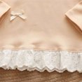 thumbnail image 6 of Ulanda Toddler Girls Bow Tops Long Sleeve T-Shirts Lace Hem Basic Tees Shirts for Kids (Beige, 3-4 Years), 6 of 8