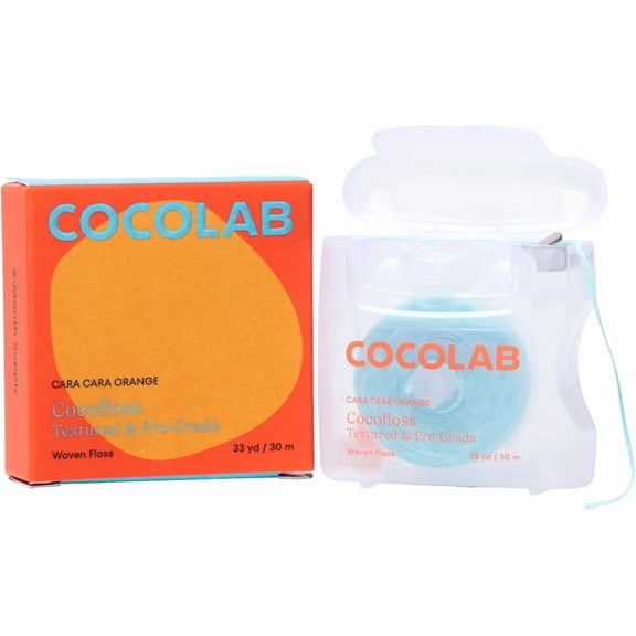 Coco Woven Dental , Dentist-Designed Oral Care, Orange Scent, Waxed, Expanding, Kid-Friendly String with Coconut Oil, 1 Spool (33 yd)