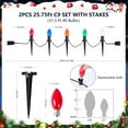 thumbnail image 6 of ALLJOY 2 Pack Total 51.5 Ft 40 Bulbs C9 Christmas Pathway Lights with Stakes, Outdoor Christmas String Lights,Christmas Decorations for Yard Walkway Sidewalk,Christmas Lights, 6 of 9