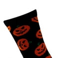 thumbnail image 2 of Halloween Pumpkin Socks for Women Men, Orange Black Novelty Crew Socks, Soft Knit Mid Calf Casual Cotton Blend, Funny Fall Winter Party Costume Accessories Gift, 2 of 7