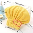 thumbnail image 2 of Microfiber Hair Drying Cap Super Absorbent Quick Dry Shower Towel Wrap with Bowtie Cute Bath Hair Turban for Women Spa Bathroom Accessories Random Color 1Pcs, 2 of 5