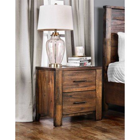 Furniture Of America Nangetti Cottage Wood 2 Drawer Nightstand In Antique Oak Walmart Com Walmart Com