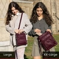 thumbnail image 5 of TOVOSO Crossbody Bag for Women, Genuine Leather Multi-Pocket Purse with Adjustable Strap, RFID Protection, Built-In Wallet, X-Large, Wine, 5 of 8