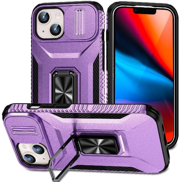 Funda para GANGXUN iPhone 15 - Soporte metálico, Función magnética, Morado