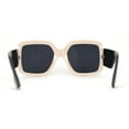 thumbnail image 4 of Womens Minimal Mod Oversize Thick Plastic Butterfly Chic Sunglasses Ivory Black, 4 of 4