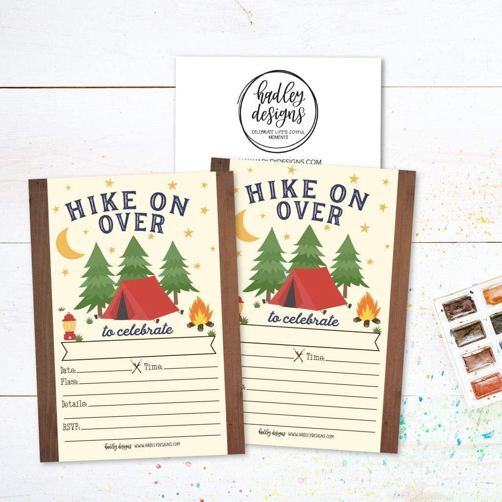camping themed baby shower invitations