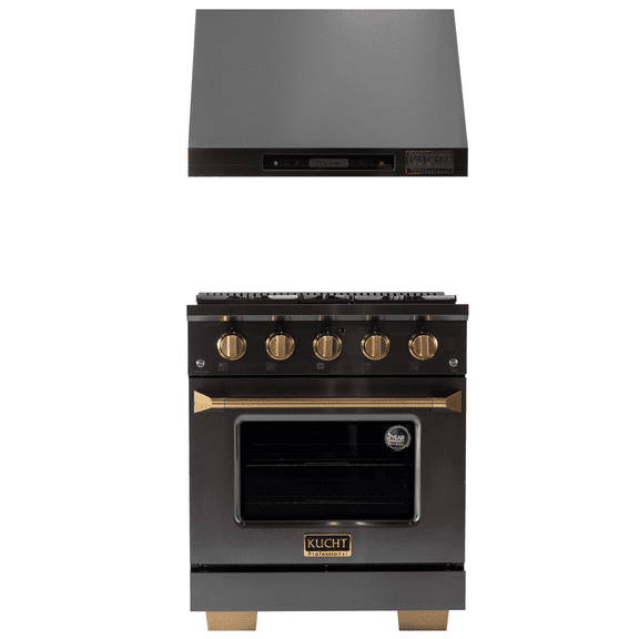Gemstone 30 in. 4.2. Dual Fuel Range  in Titanium SS   Under Cabinet Range Hood