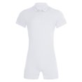 thumbnail image 3 of LiiYii Combinaison à Manches Courtes pour Hommes, Pyjama une Pièce Extensible, Justaucorps de Gym, Col à Revers, Blanc 3TG, 3 of 6