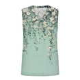thumbnail image 4 of GIPQJK Women Deep V Neck Tank Top Plus Size Sleeveless Tunic Shirts 2025 Summer Floral Print Casual Tees Blouses with Pockets,Light Blue 3XL, 4 of 5