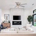 thumbnail image 3 of Parrot Uncle Modern 48 inch Brushed Nickel Chandelier Flush Mount Ceiling Fan, Indoor Reverse Fandeliers with Lights and Remote, 3 of 12