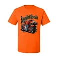 thumbnail image 2 of Wild Bobby, Smokin & Strokin Vintage Red Hot Rod and Motorcyle Cars and Trucks Men's Graphic T-Shirt, Orange, X-Large, 2 of 3