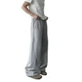 thumbnail image 2 of Men's Baggy Pants Wide Leg Drawstring Waist Loose Sweatpants with Pockets,Grey XL, 2 of 8