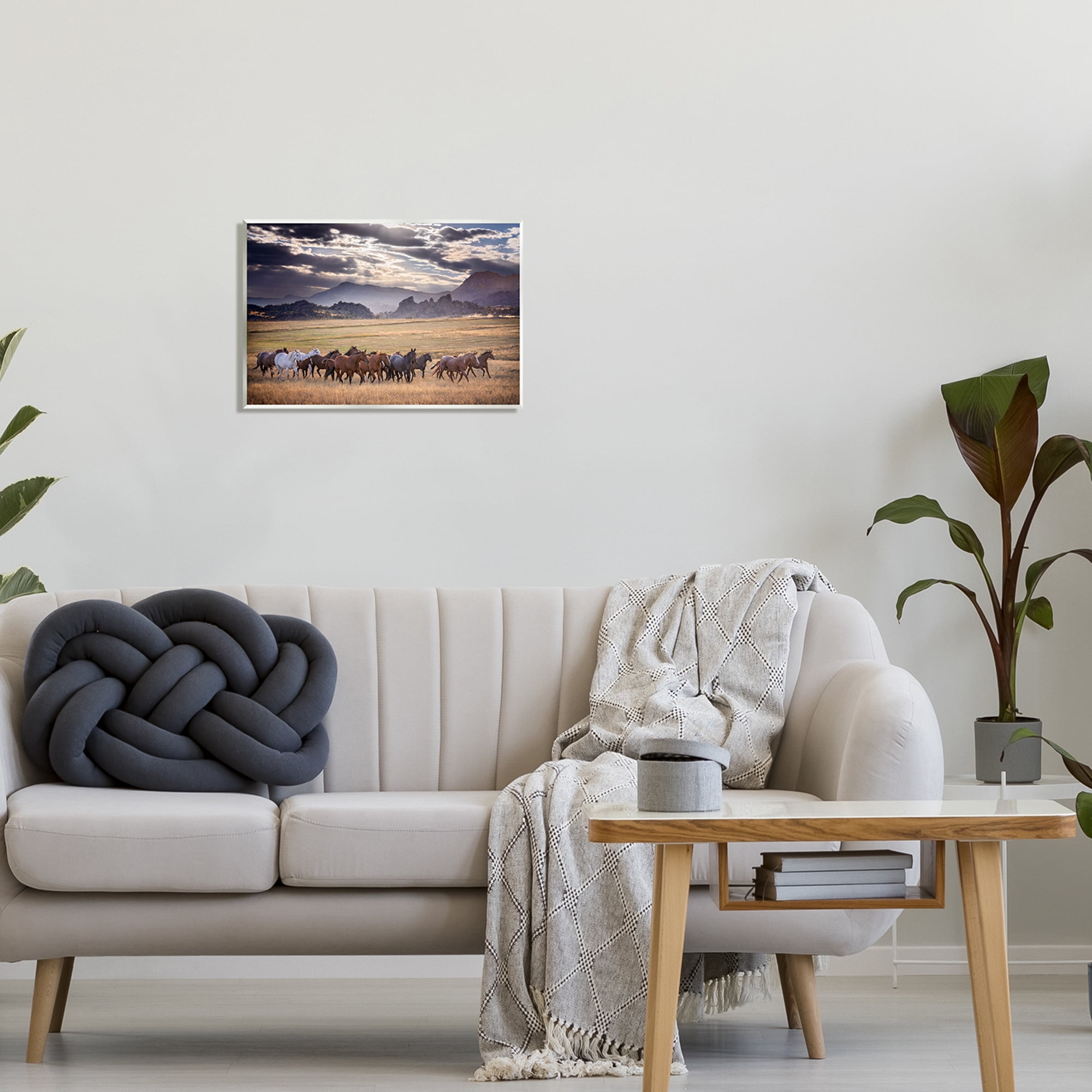 Stupell Industries Galloping Horses Cloudy Mountains Landscape Photography Unframed Art Print Wall Art, 19 x 13