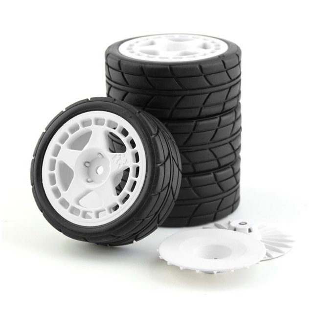 4PCS 12Mm Hex 65Mm NeumáTicos de Goma NeumáTicos de Rueda para XV-01 TT-01 TT-02 LC Racing PTG-2 WR8 1/10 RC Car,2
