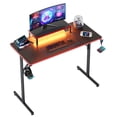 thumbnail image 5 of RSPGAME Gaming Desk PC Computer Office Gamer Table Desk with LED Lights & Monitor Stand in Red, 5 of 9